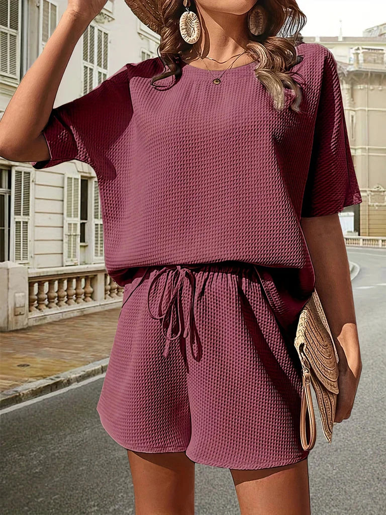 Kelsey™ - Waffle-Knit Half Sleeve Set