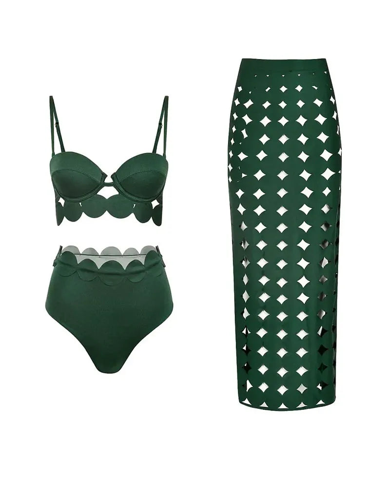 ADRIANA® One Piece Swimsuit and Skirt