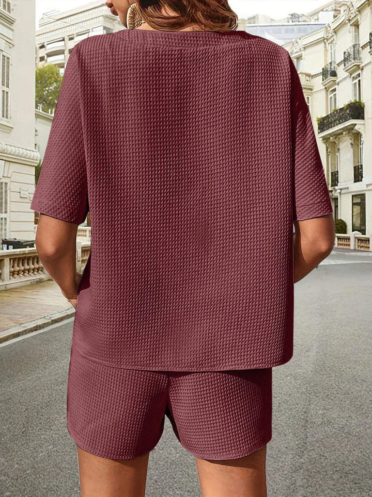 Kelsey™ - Waffle-Knit Half Sleeve Set