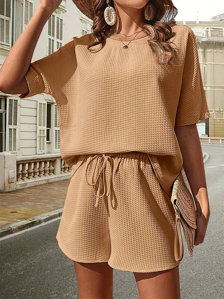 Kelsey™ - Waffle-Knit Half Sleeve Set