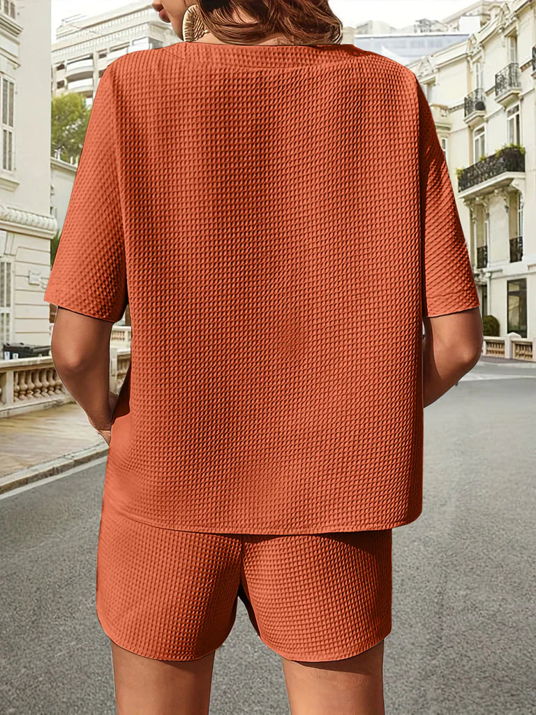 Kelsey™ - Waffle-Knit Half Sleeve Set