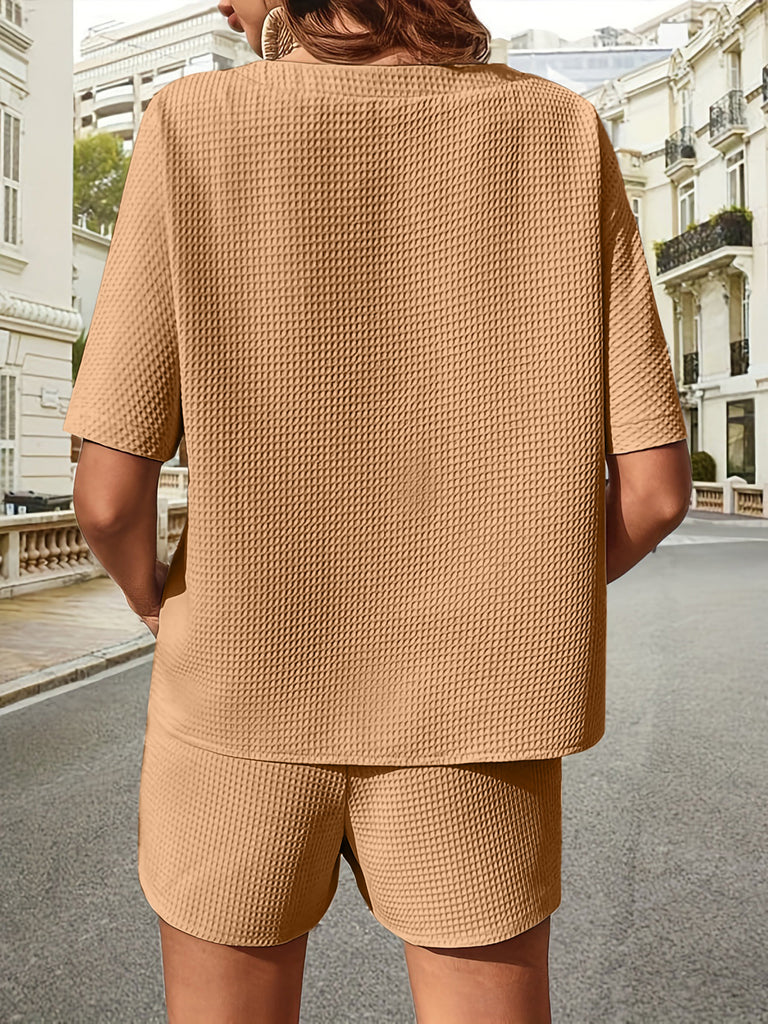 Kelsey™ - Waffle-Knit Half Sleeve Set