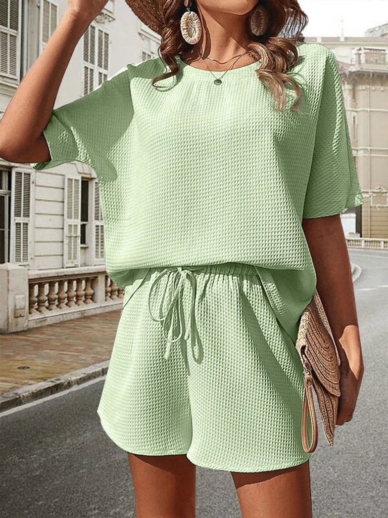 Kelsey™ - Waffle-Knit Half Sleeve Set