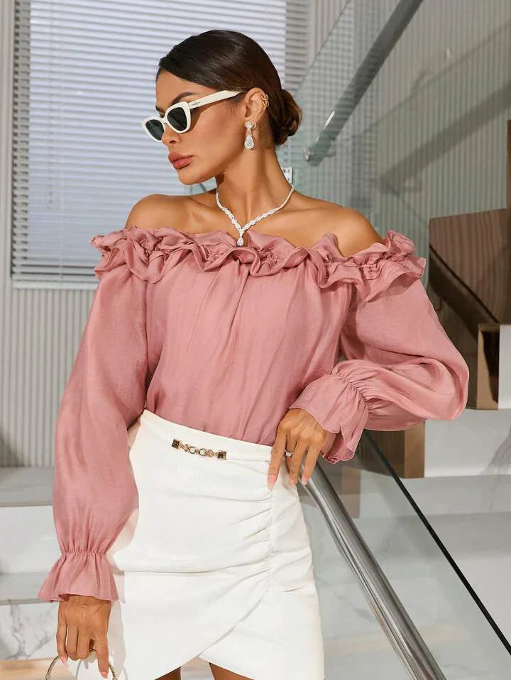 Eulla™ - Ruffle-Hem Off‑Shoulder Blouse
