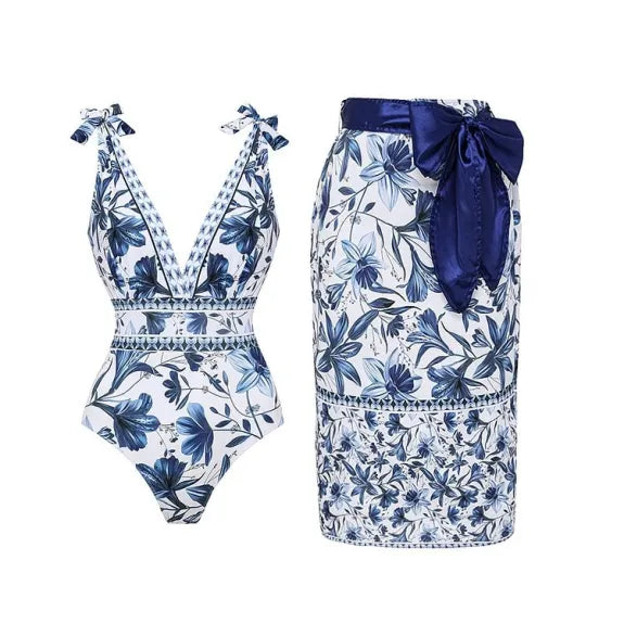 ADRIANA® One Piece Swimsuit and Skirt