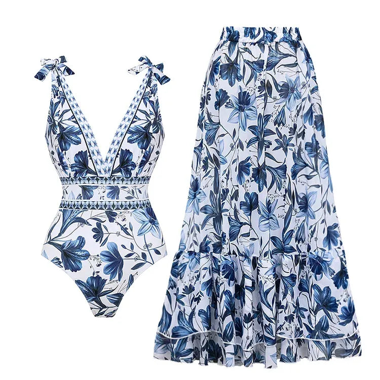 ADRIANA® One Piece Swimsuit and Skirt