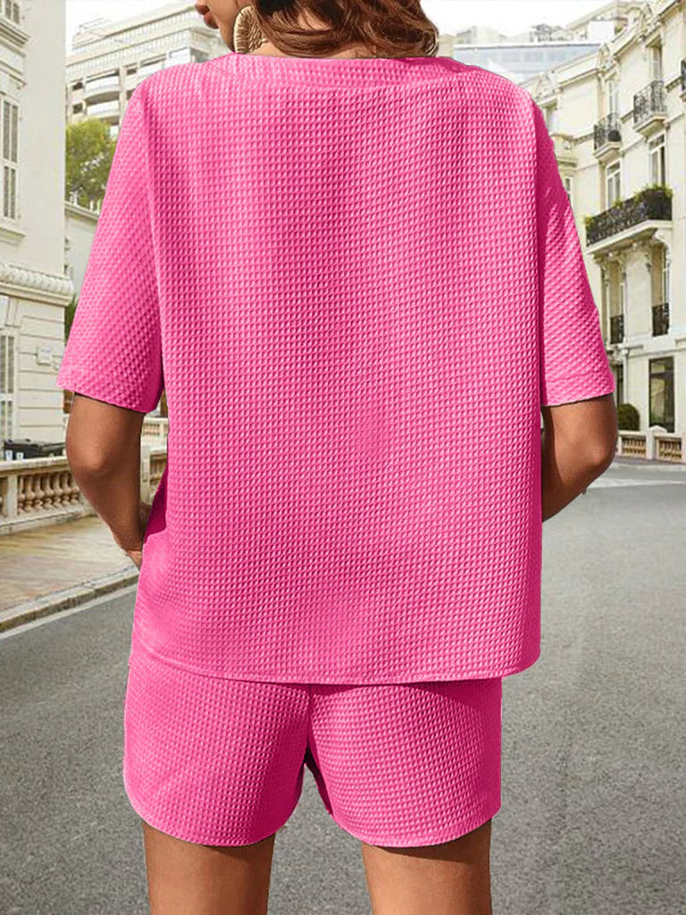 Kelsey™ - Waffle-Knit Half Sleeve Set