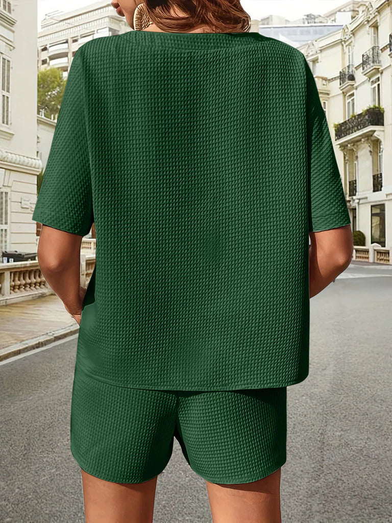 Kelsey™ - Waffle-Knit Half Sleeve Set
