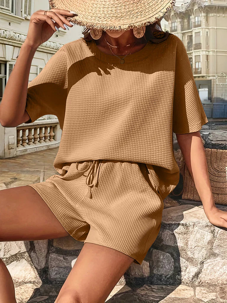 Kelsey™ - Waffle-Knit Half Sleeve Set