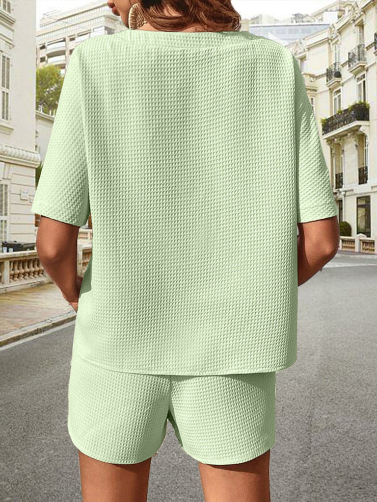 Kelsey™ - Waffle-Knit Half Sleeve Set